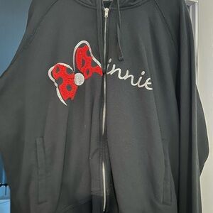 Disney Black Minnie Hoodie with Red Bow